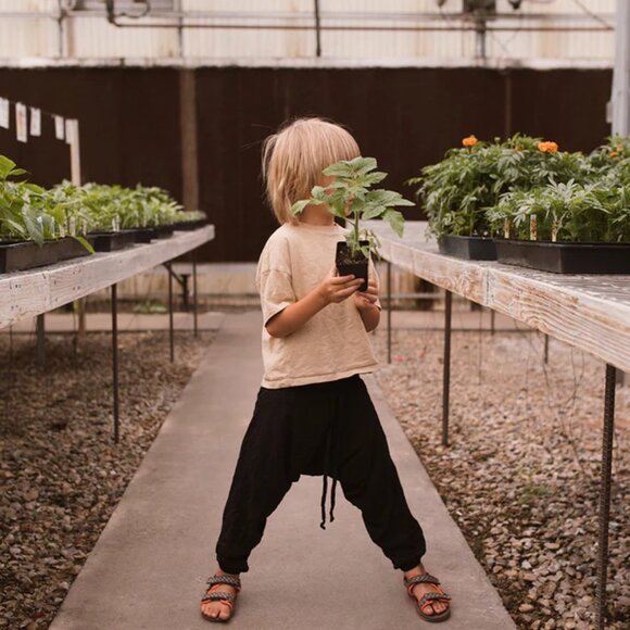 Grab Bag Kids Cotton Unisex Drawstring Elastic Waist Pockets Boho Travel Pants - Picture 7 of 7